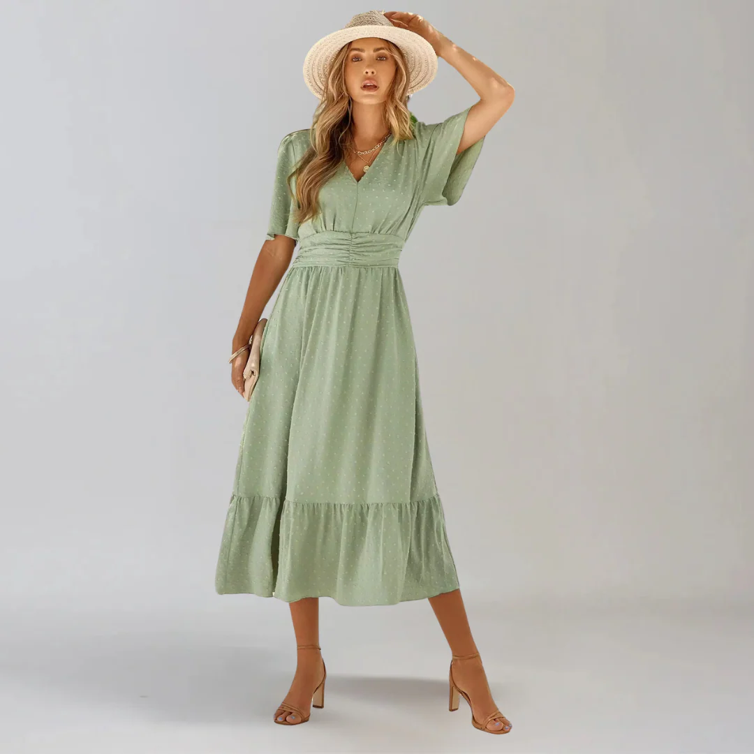 ARIA  | Mittellanges Kleid mit V-Ausschnitt - Image 16