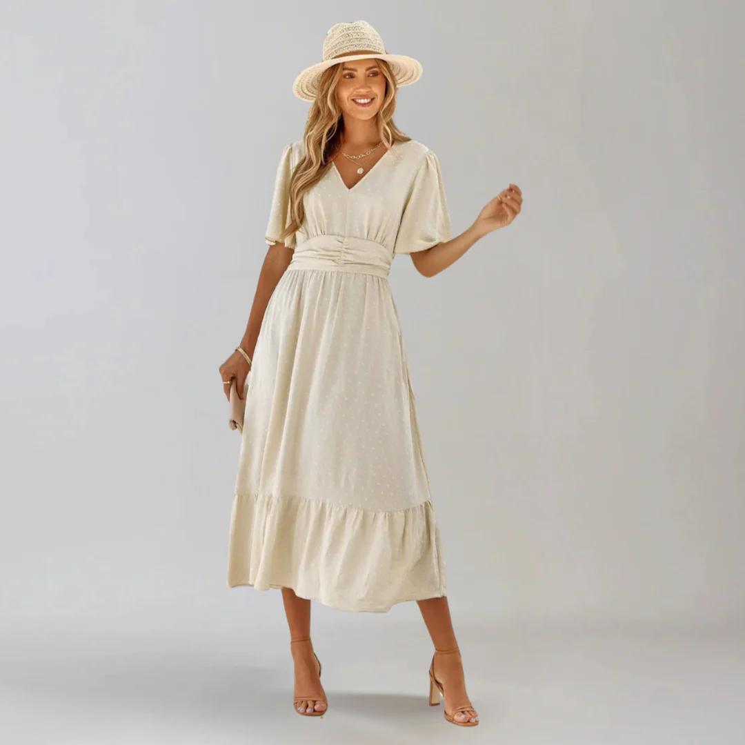 ARIA  | Mittellanges Kleid mit V-Ausschnitt - Image 17