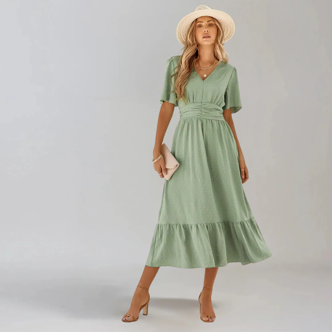 ARIA  | Mittellanges Kleid mit V-Ausschnitt - Image 22