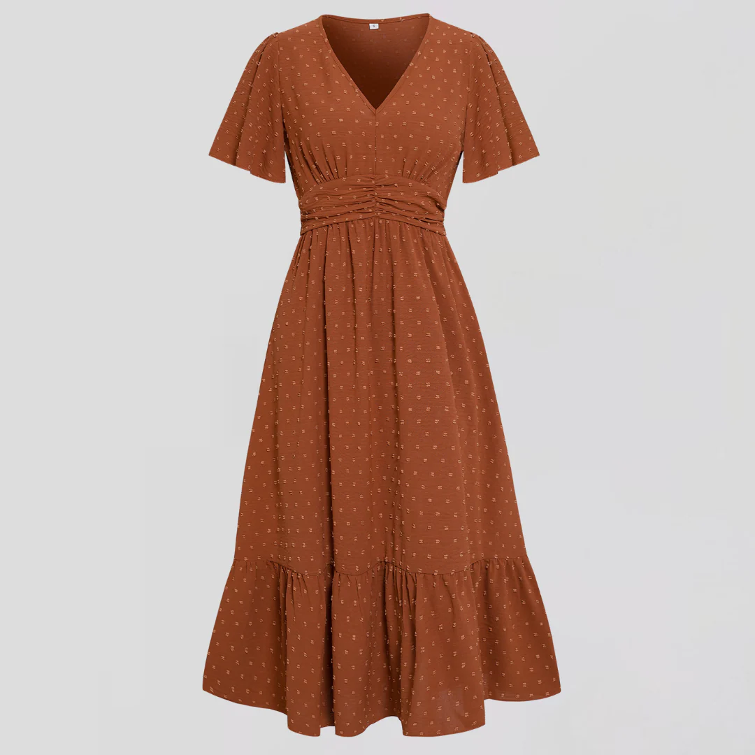 ARIA  | Mittellanges Kleid mit V-Ausschnitt - Image 5