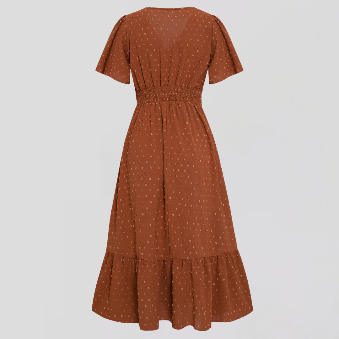 ARIA  | Mittellanges Kleid mit V-Ausschnitt - Image 6