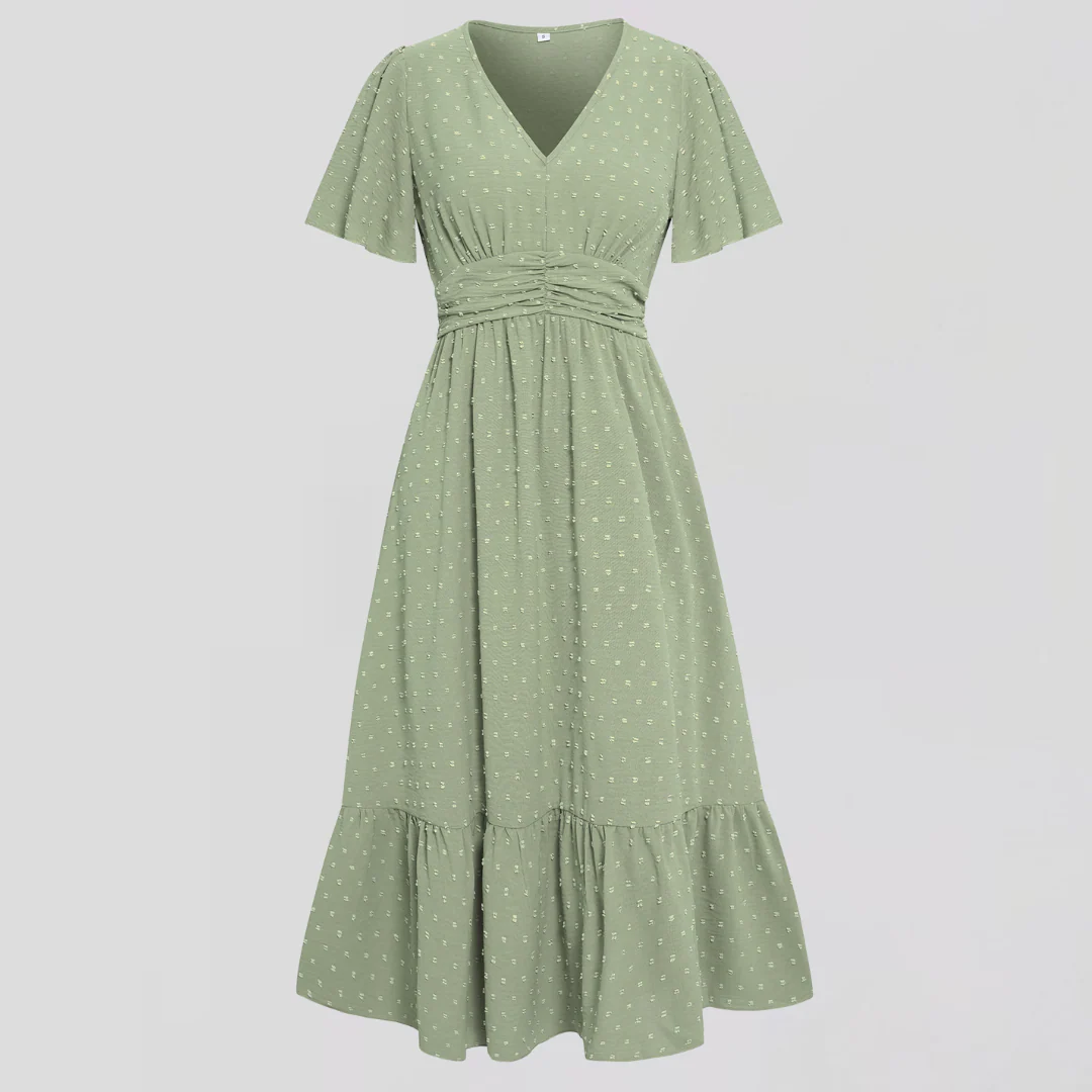 ARIA  | Mittellanges Kleid mit V-Ausschnitt - Image 9
