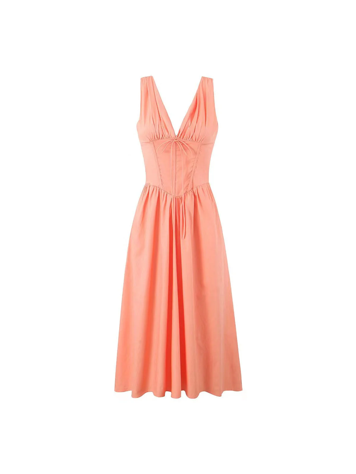 Ariana - Midikleid mit V-Ausschnitt, Korsett und ausgestelltem Rock - Image 4