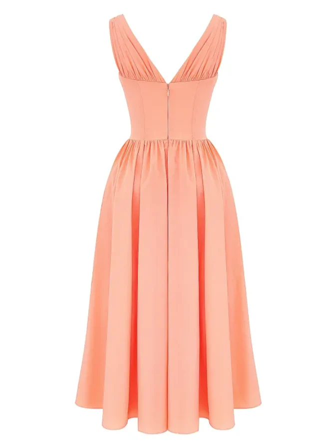 Ariana - Midikleid mit V-Ausschnitt, Korsett und ausgestelltem Rock - Image 5
