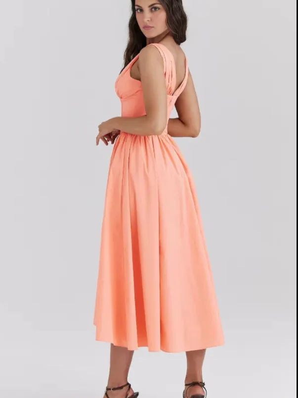 Ariana - Midikleid mit V-Ausschnitt, Korsett und ausgestelltem Rock - Image 7