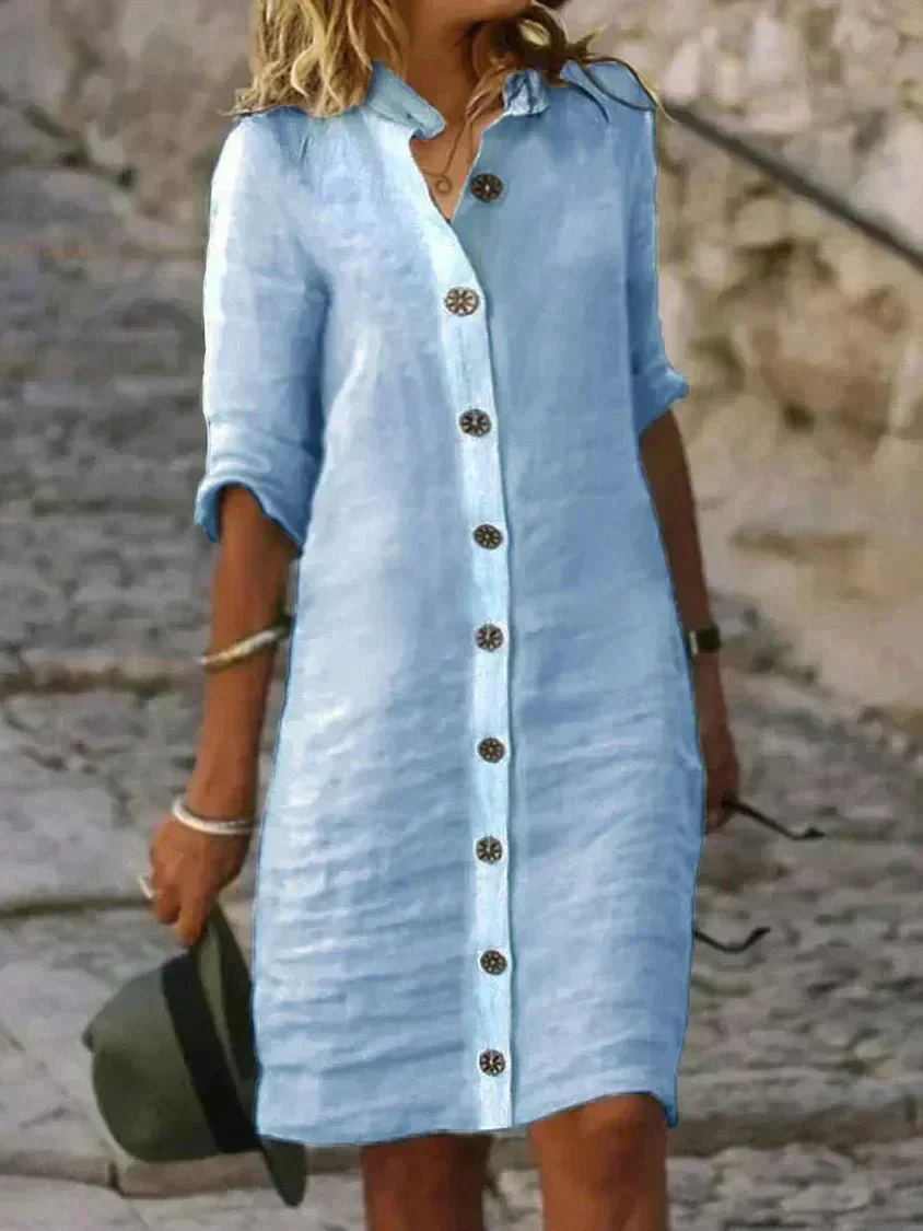 Arianda – Lässiges Leinenhemdkleid mit Knopfleiste - Image 4