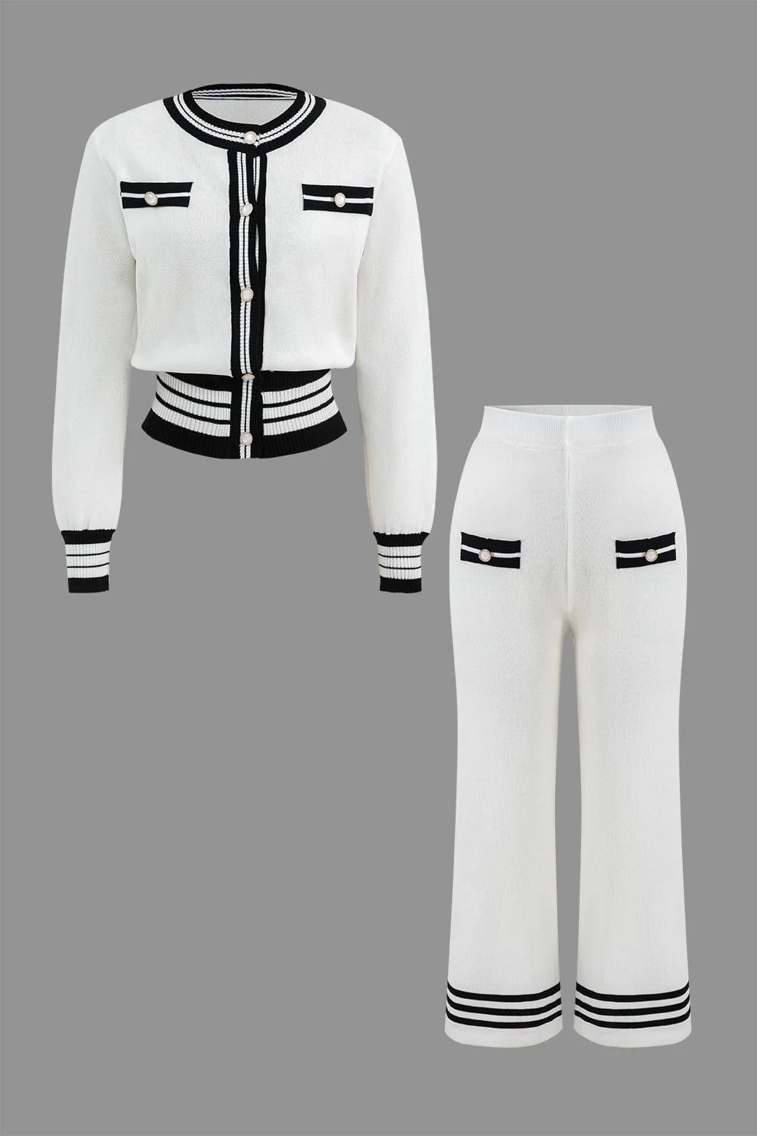 Ariella | Stilvolles Strick-Zweiteiler-Set mit Cropped-Cardigan & Weitbein-Hose - Image 14
