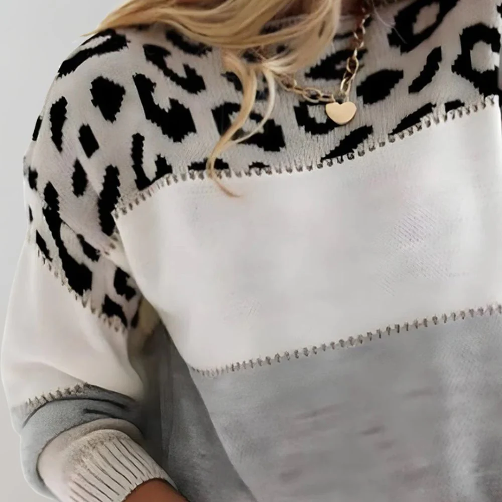 Arlaya - Soft-Touch Leo-Print-Pullover - Image 2