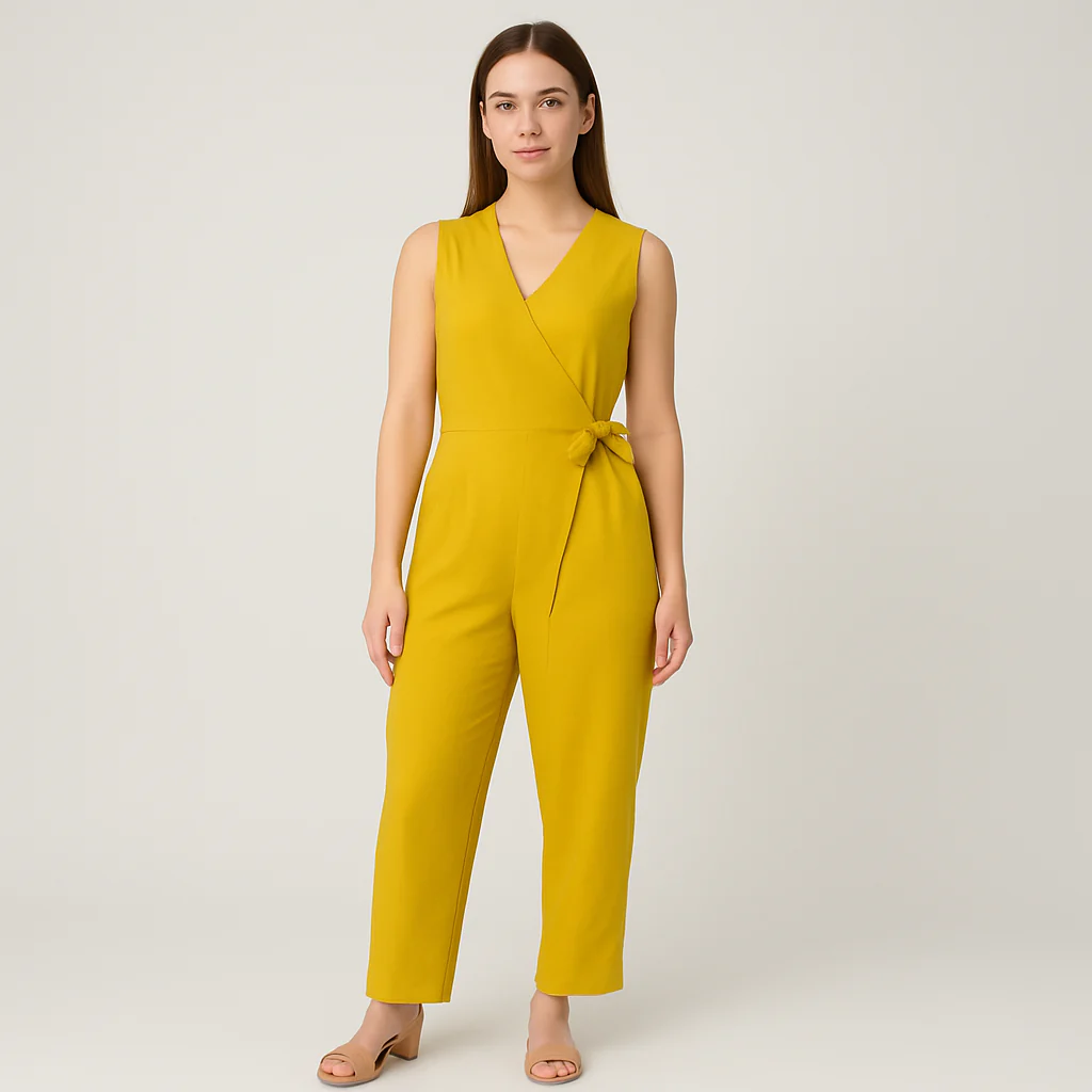 Ärmelloser Aurora-Overall mit integrierten Knoten-Details – Elegantes Ein-Stück-Outfit - Image 2