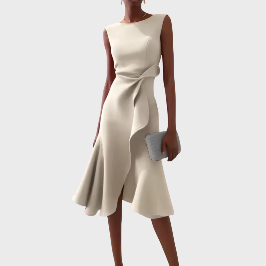 Elfriede | Damen Ärmelloses Midikleid Drapiert Asymmetrisch – Asymm. Midi Drapiert 2026 - Image 14