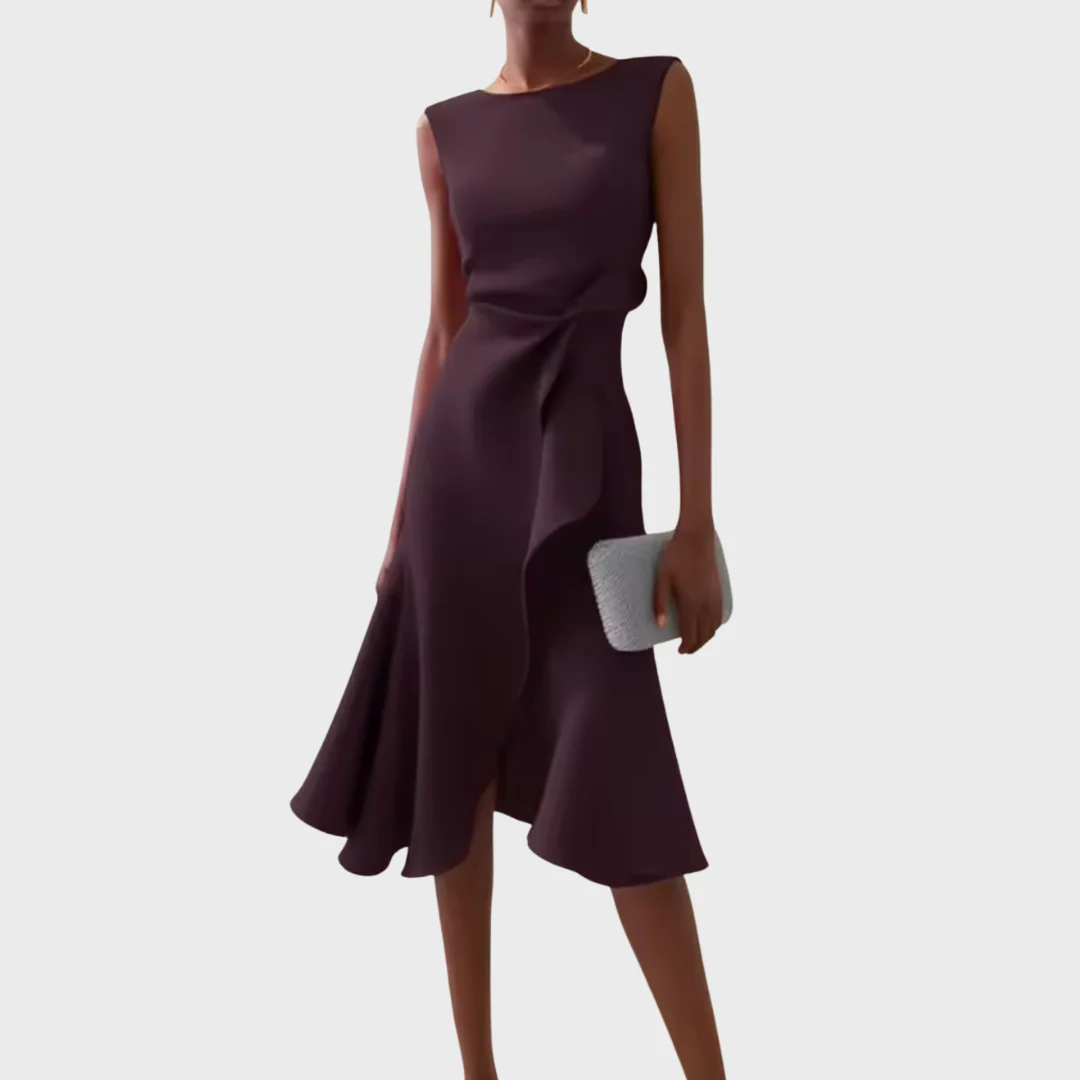 Elfriede | Damen Ärmelloses Midikleid Drapiert Asymmetrisch – Asymm. Midi Drapiert 2026 - Image 15