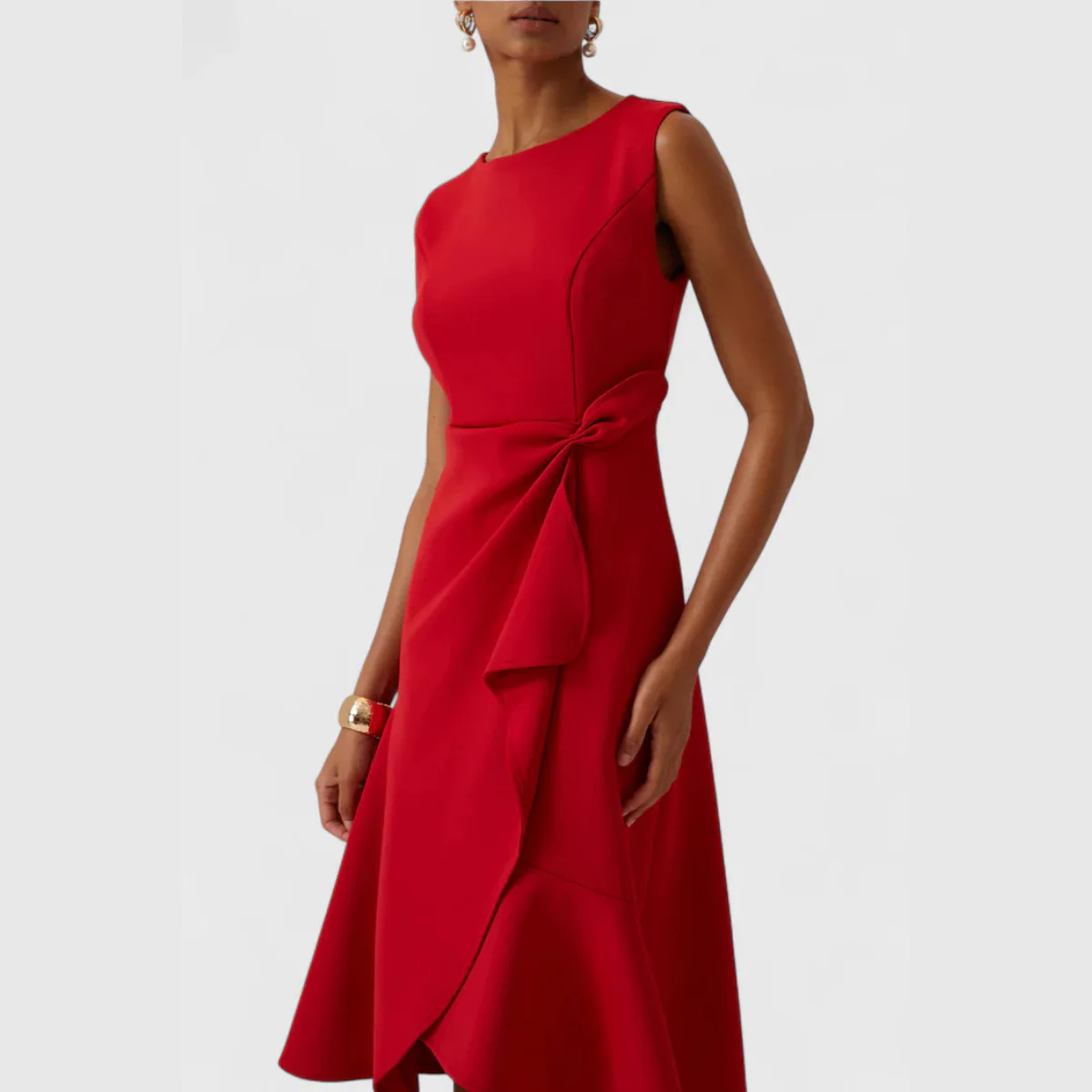 Elfriede | Damen Ärmelloses Midikleid Drapiert Asymmetrisch – Asymm. Midi Drapiert 2026 - Image 2