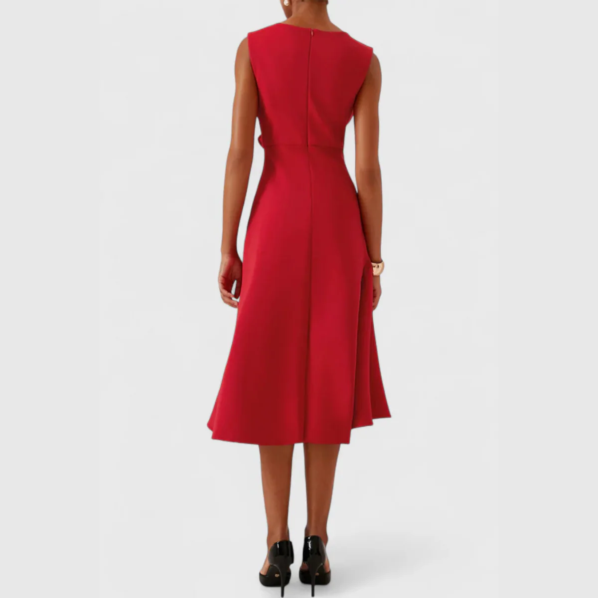 Elfriede | Damen Ärmelloses Midikleid Drapiert Asymmetrisch – Asymm. Midi Drapiert 2026 - Image 4