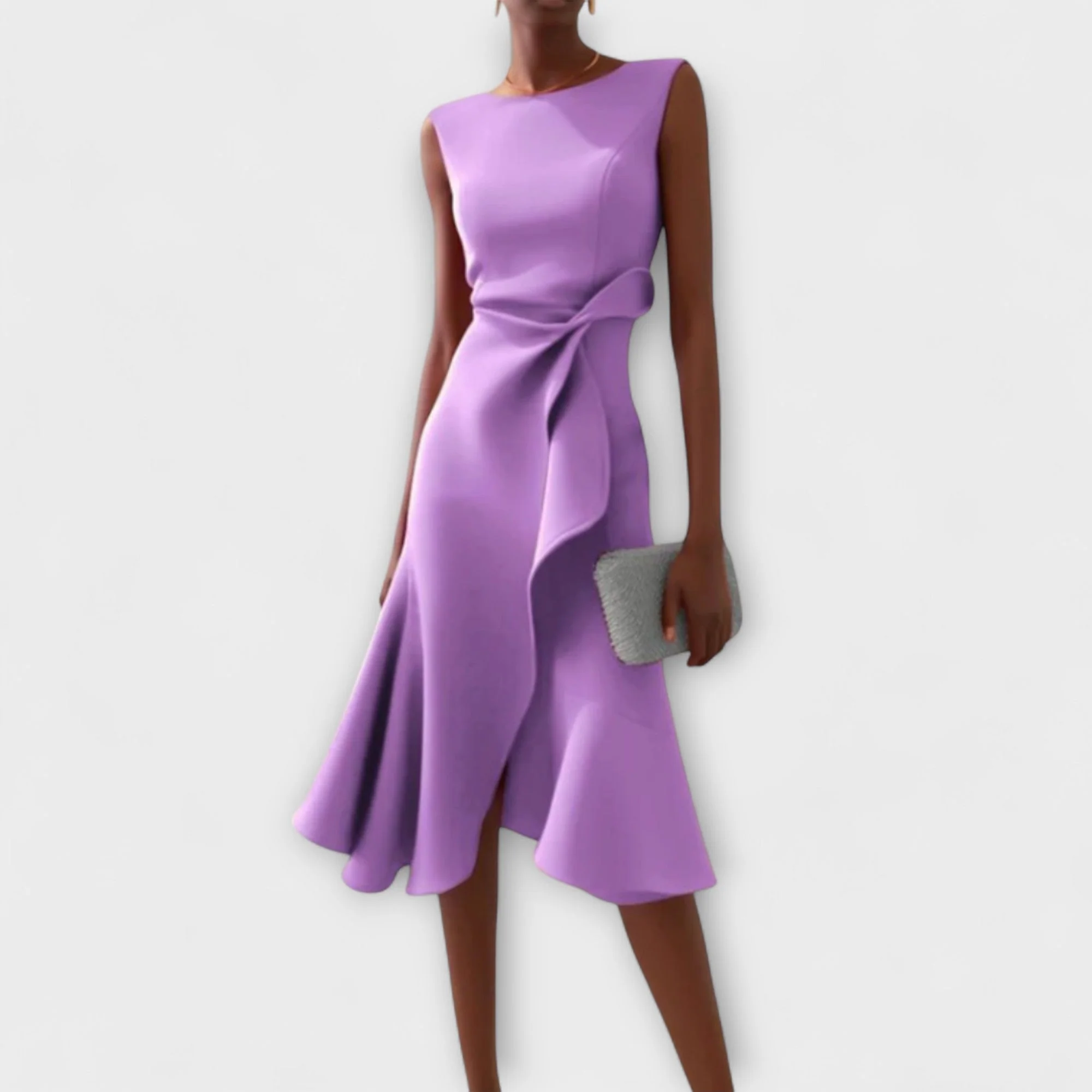 Elfriede | Damen Ärmelloses Midikleid Drapiert Asymmetrisch – Asymm. Midi Drapiert 2026 - Image 9