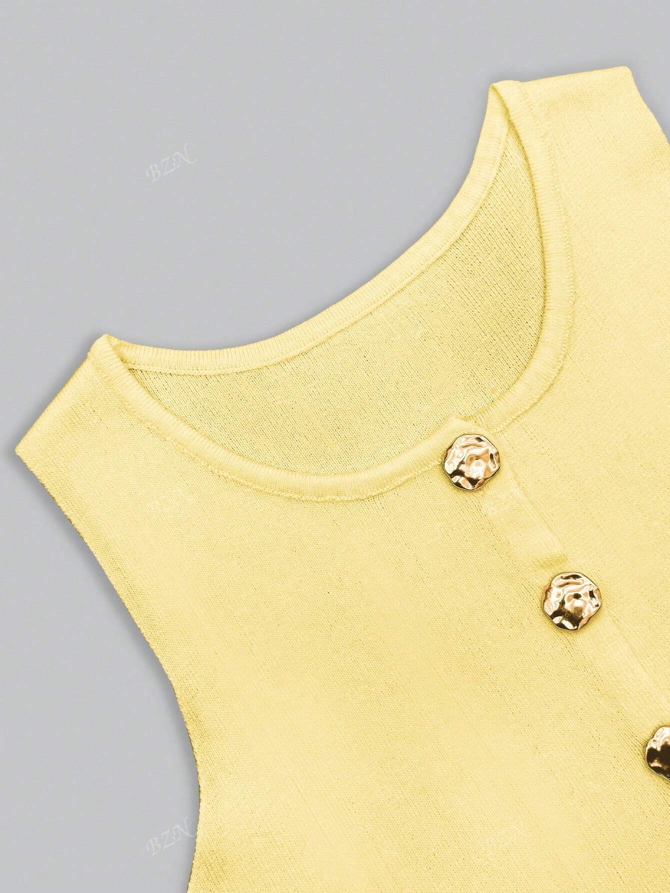 Ärmelloses Tailor-Weste mit Knöpfen – Feminin, Edel & Vielseitig - Image 3