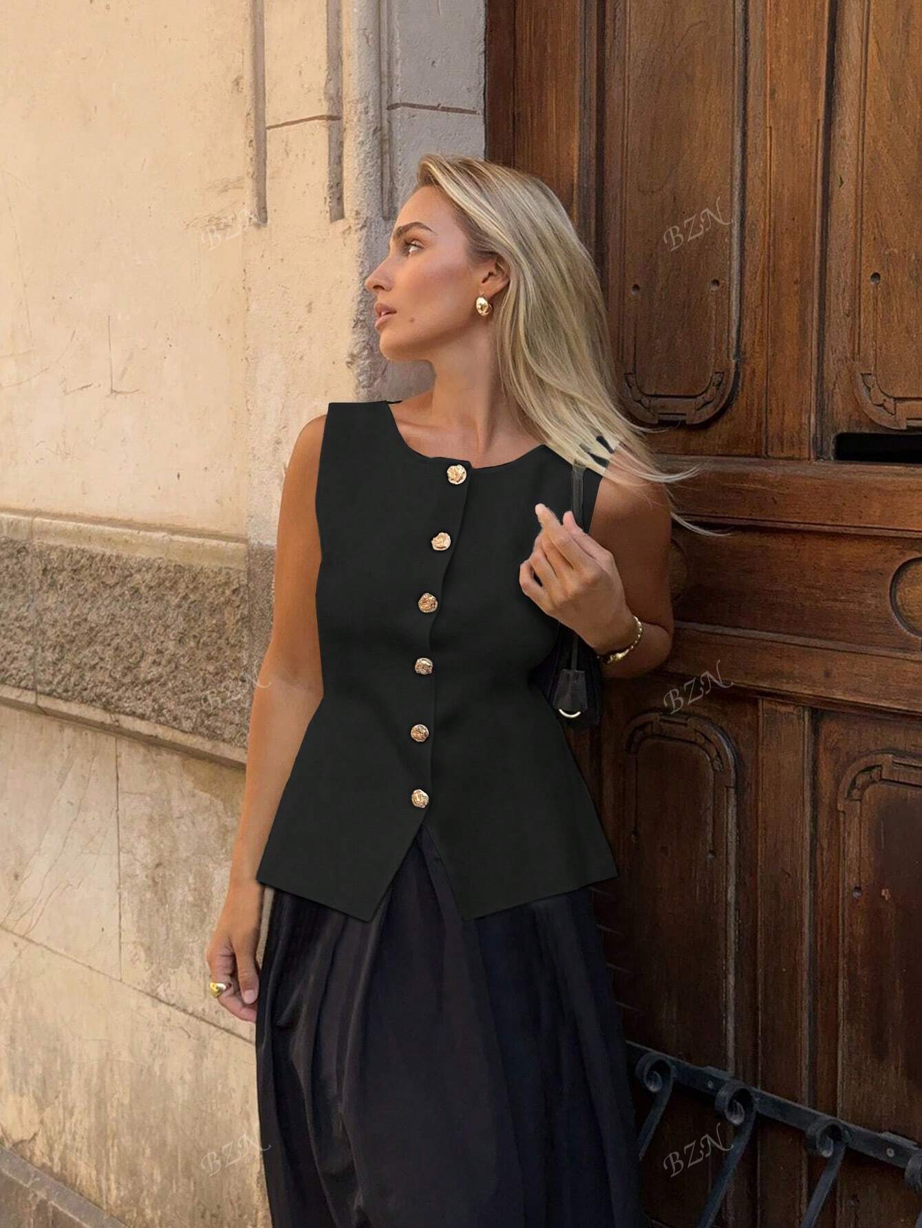 Ärmelloses Tailor-Weste mit Knöpfen – Feminin, Edel & Vielseitig - Image 8