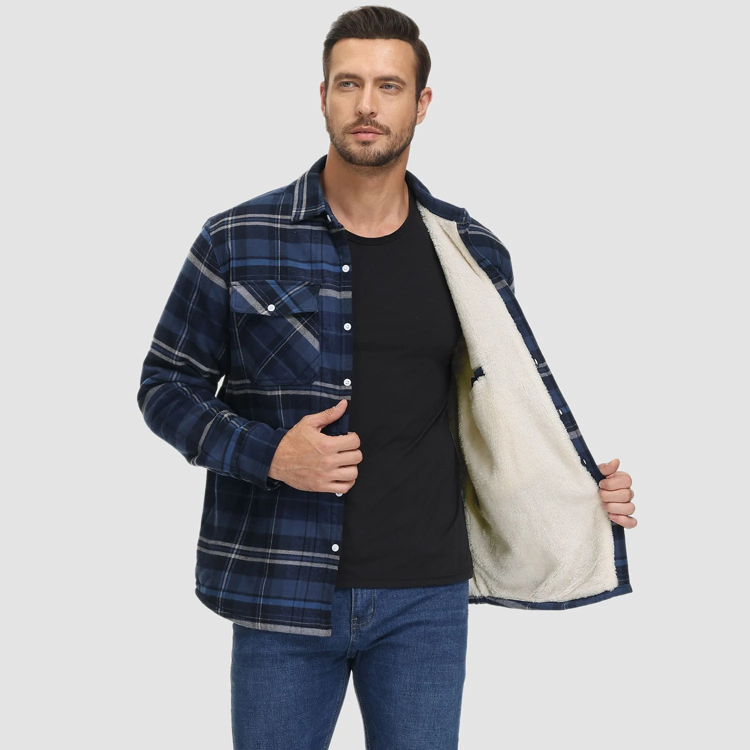 ARVI GEFÜTTERTES KAROHEMD JACKE - Image 7