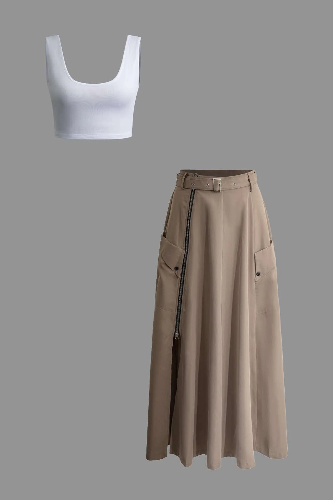 Asteria | Stilvolles Zweiteiler-Set mit Crop-Top & Maxirock - Image 11
