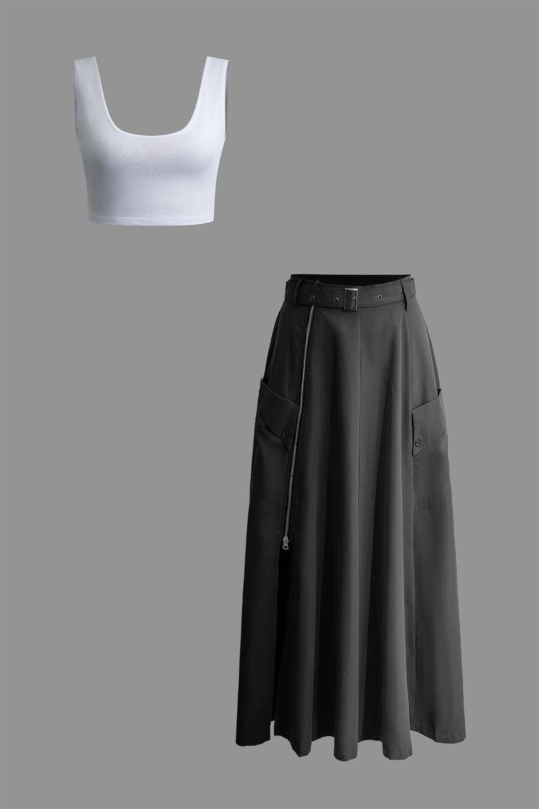 Asteria | Stilvolles Zweiteiler-Set mit Crop-Top & Maxirock - Image 12