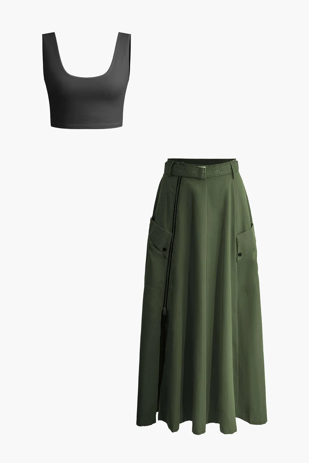 Asteria | Stilvolles Zweiteiler-Set mit Crop-Top & Maxirock - Image 13