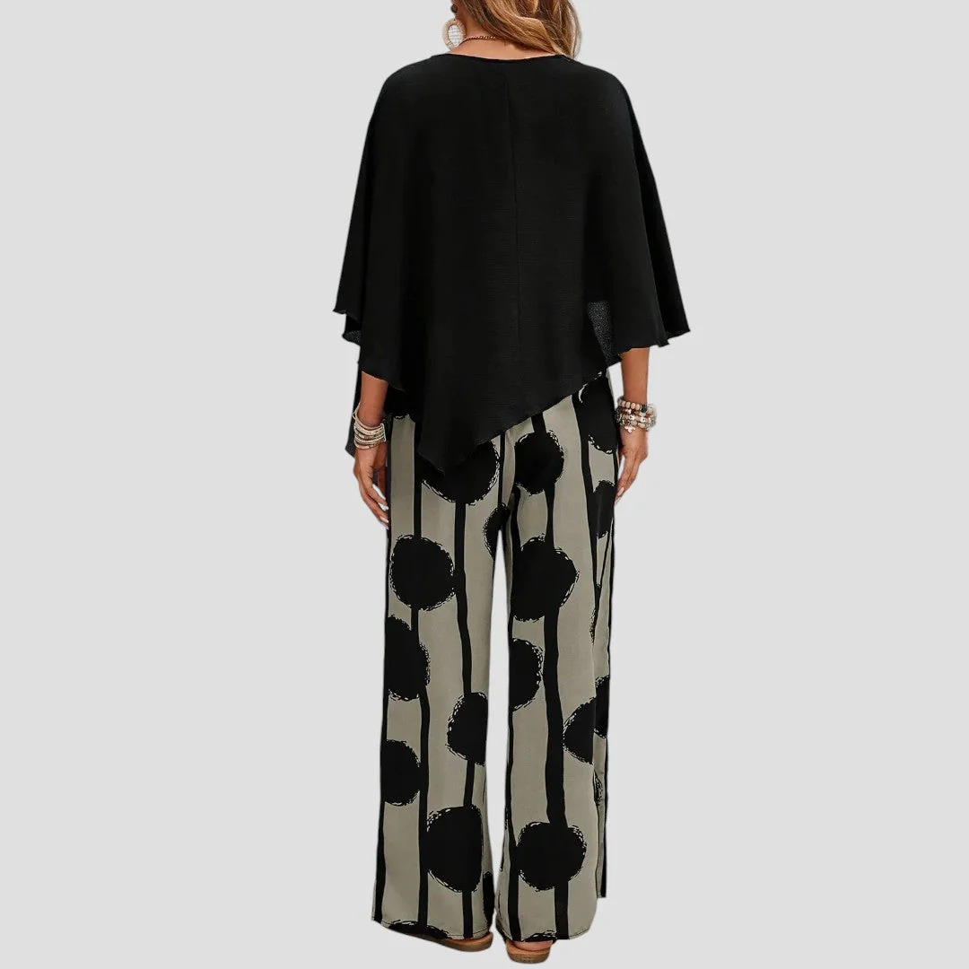 Asymmetrisches Damen Set mit Bedruckter Hose - Image 3