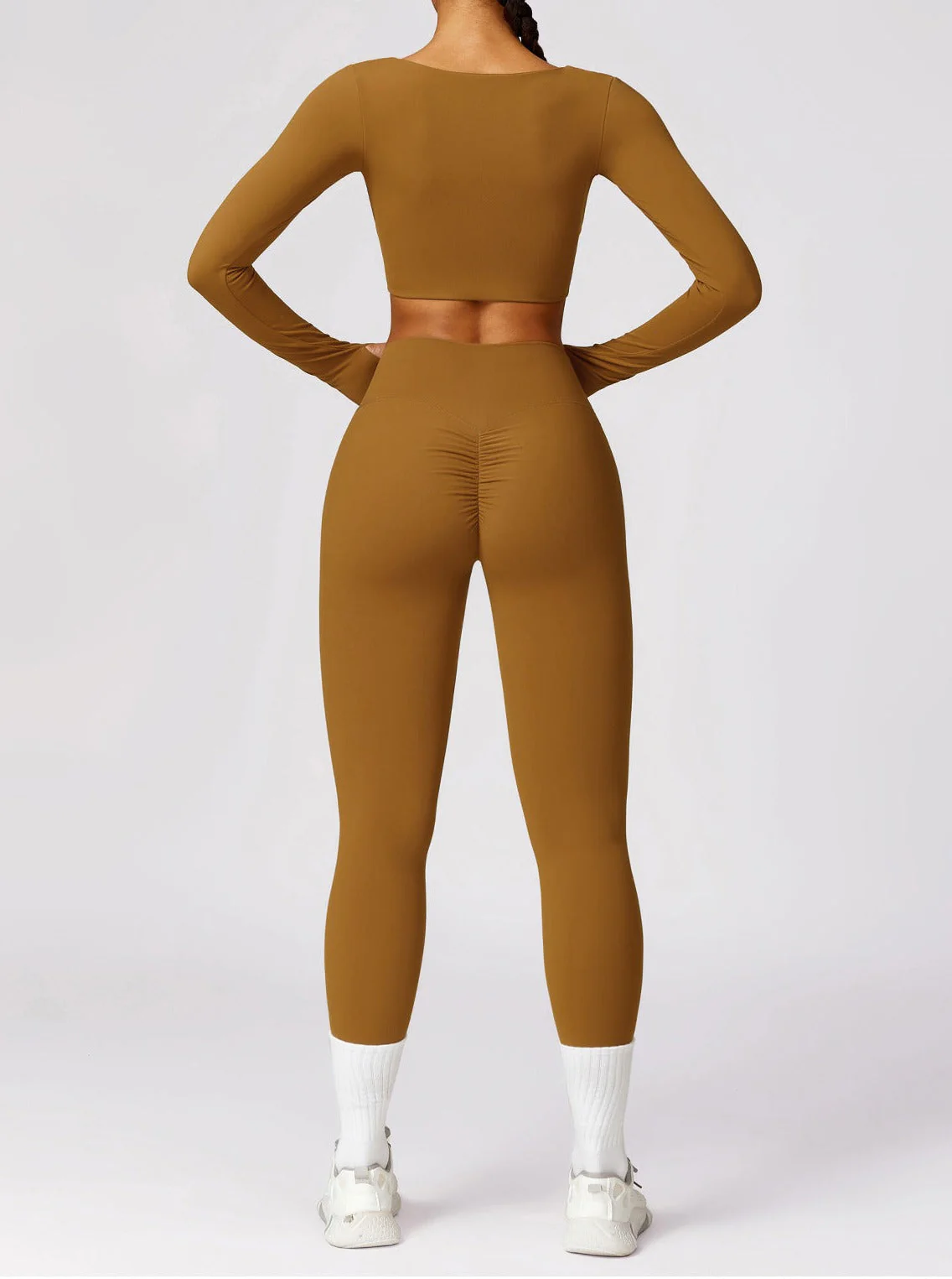 Athlina | Nahtloses Langarm-Crop-Top für Sport & Freizeit - Image 4