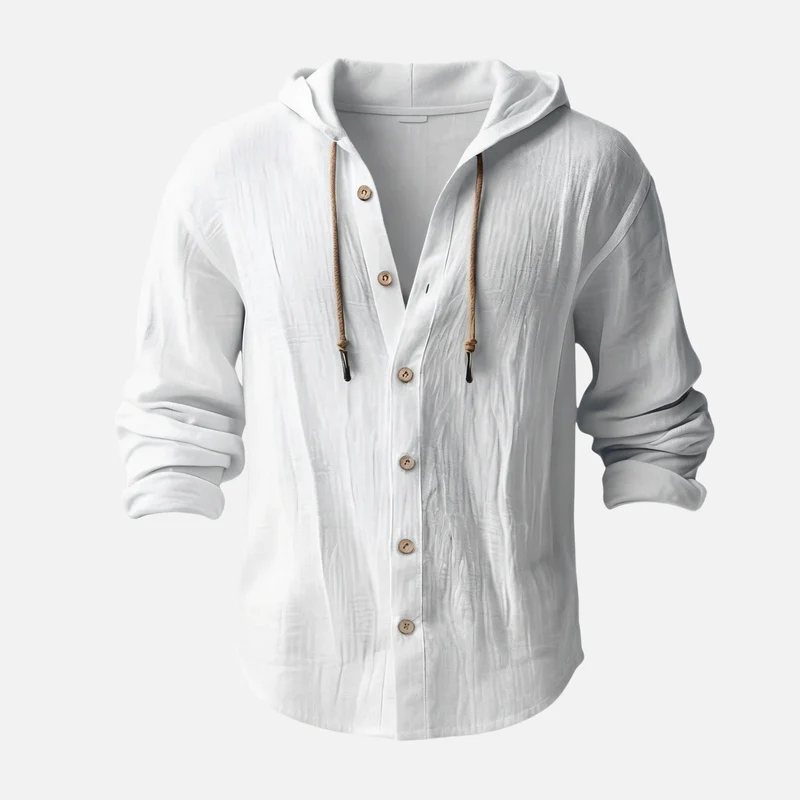 Heinrich | Herren Atmungsaktiver Leinen Hoodie Relaxed Fit – Leinen Kapuzenhemd Herren - Image 10