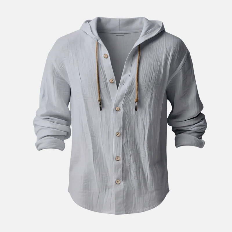 Heinrich | Herren Atmungsaktiver Leinen Hoodie Relaxed Fit – Leinen Kapuzenhemd Herren - Image 7
