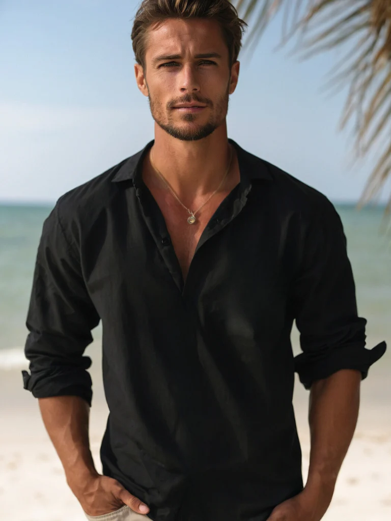 Atmungsaktives Herren Leinenhemd für Strand und Freizeit - Image 2
