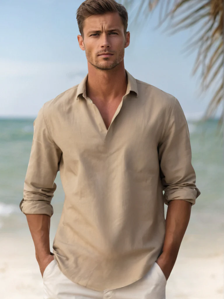 Atmungsaktives Herren Leinenhemd für Strand und Freizeit - Image 6