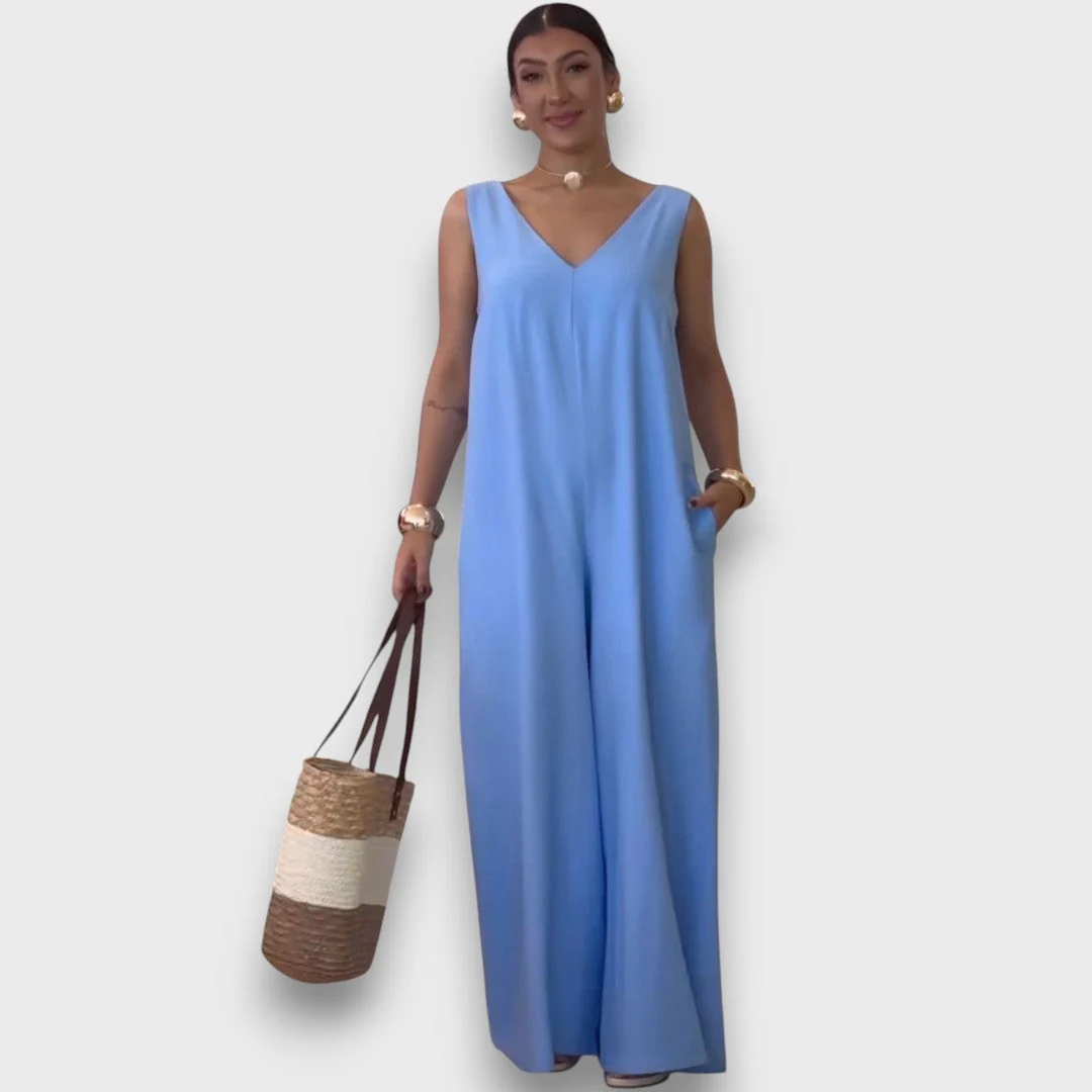 Aubrine – Fließender Jumpsuit mit V-Ausschnitt - Image 3