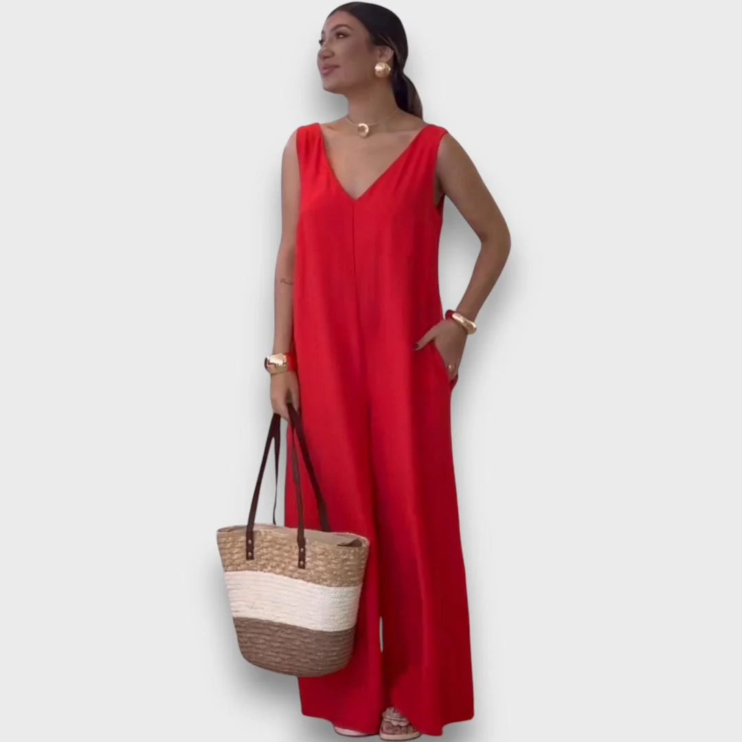 Aubrine – Fließender Jumpsuit mit V-Ausschnitt - Image 8