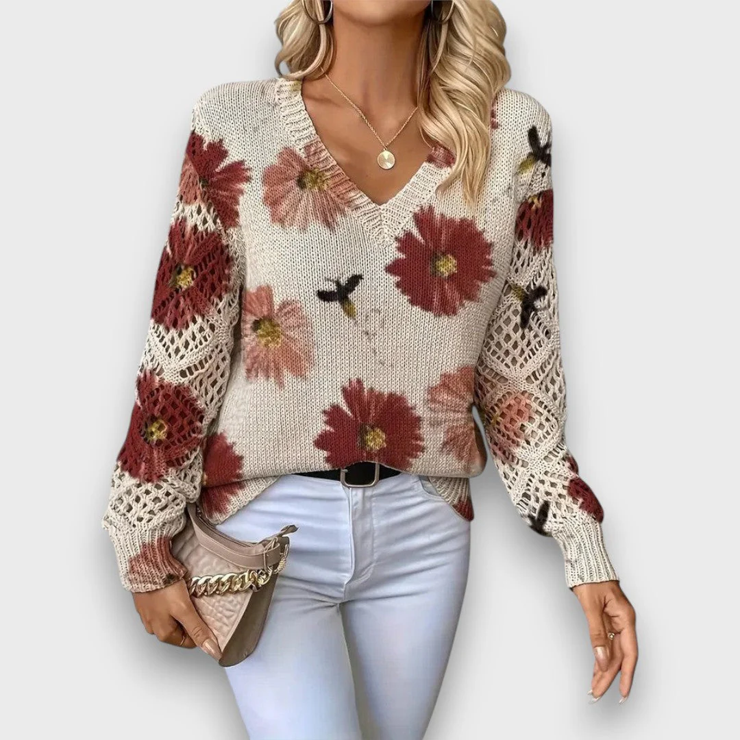 Aurelia – Eleganter Pullover mit Blumendesign - Image 2