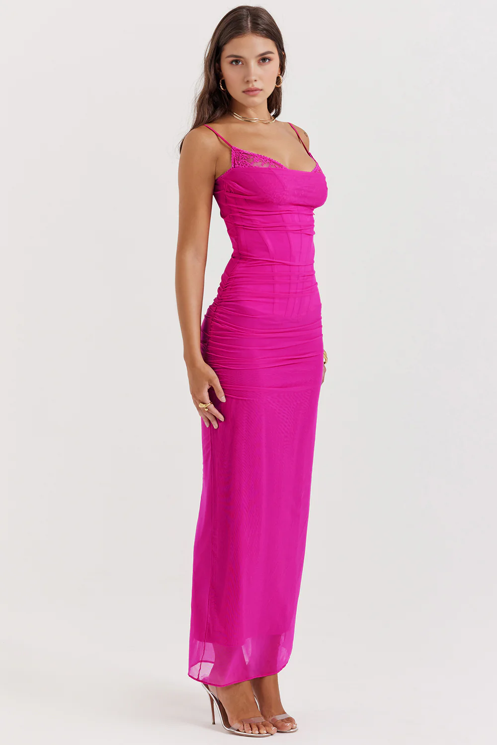 AURELIA - Spitzen Mesh Kleid - Image 2