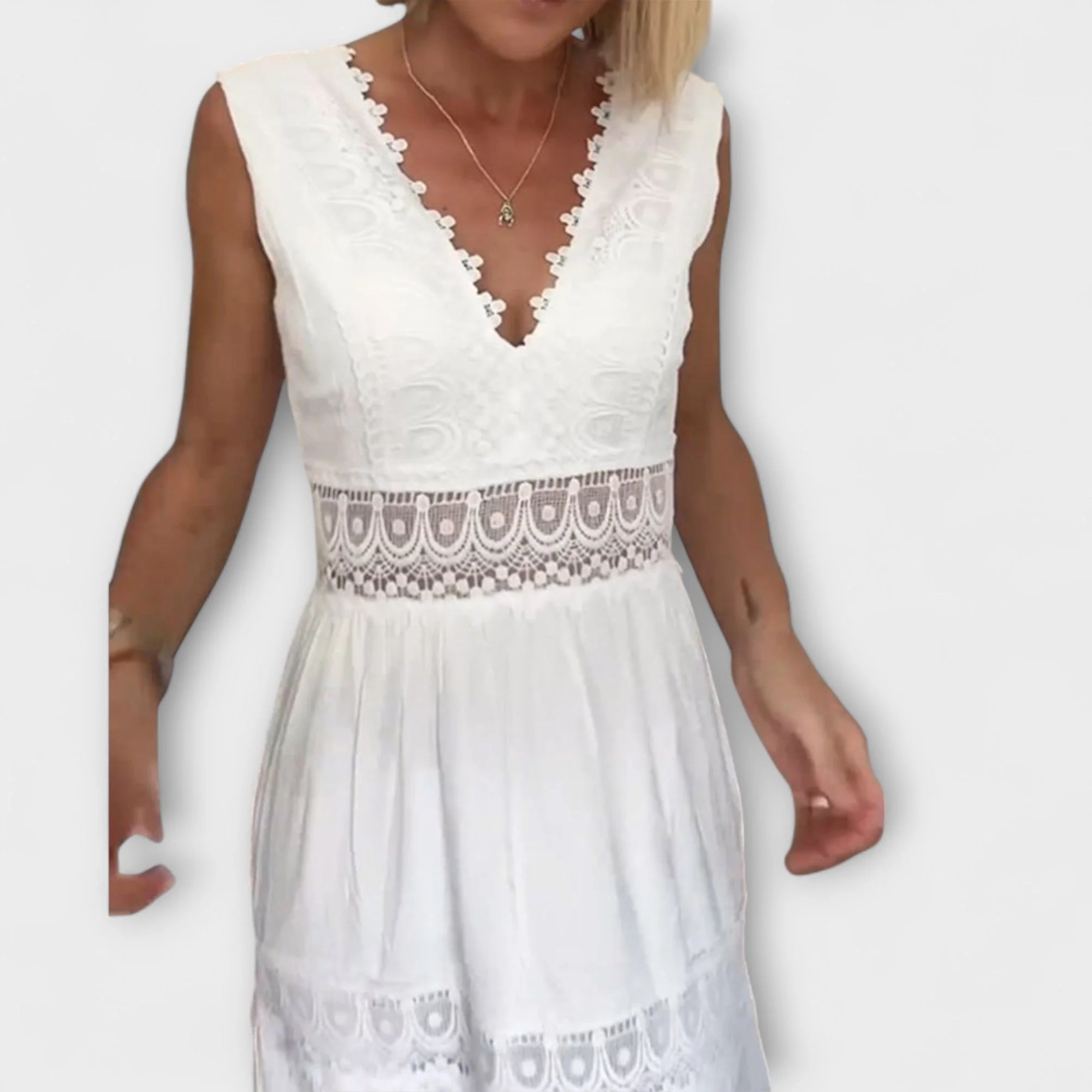 Aurélie - Elegantes Spitzenkleid mit V-Ausschnitt - Image 3