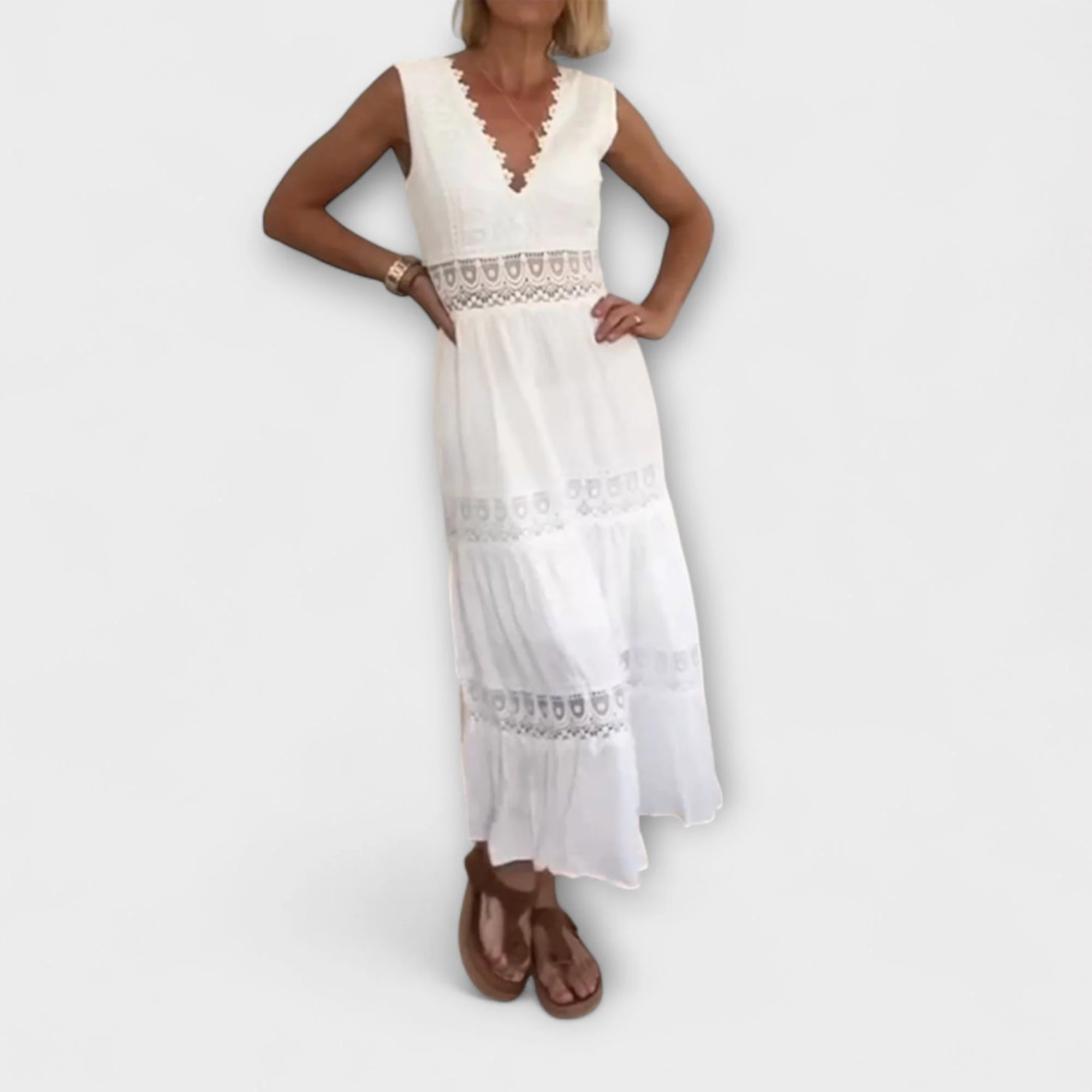Aurélie - Elegantes Spitzenkleid mit V-Ausschnitt - Image 4