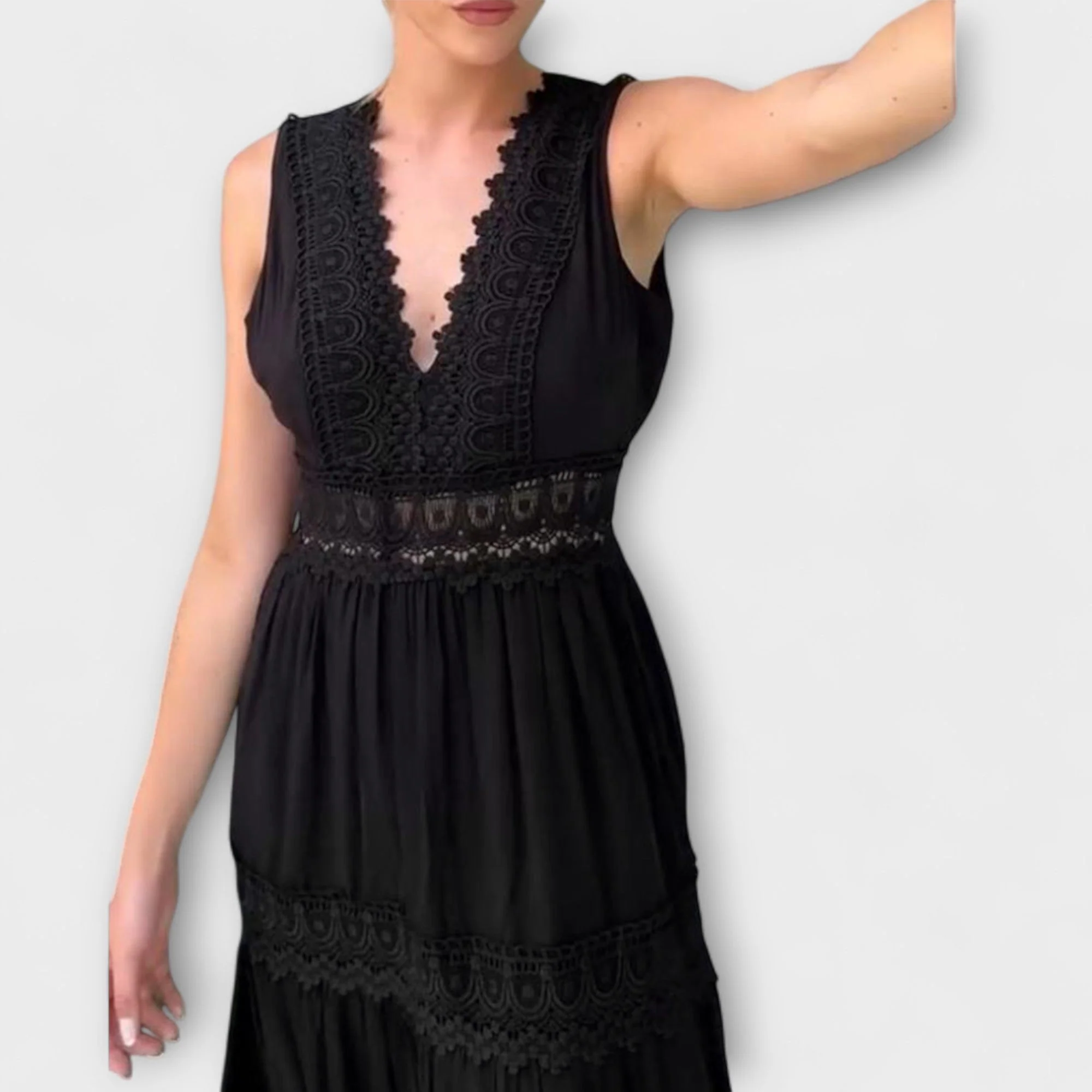 Aurélie - Elegantes Spitzenkleid mit V-Ausschnitt - Image 7