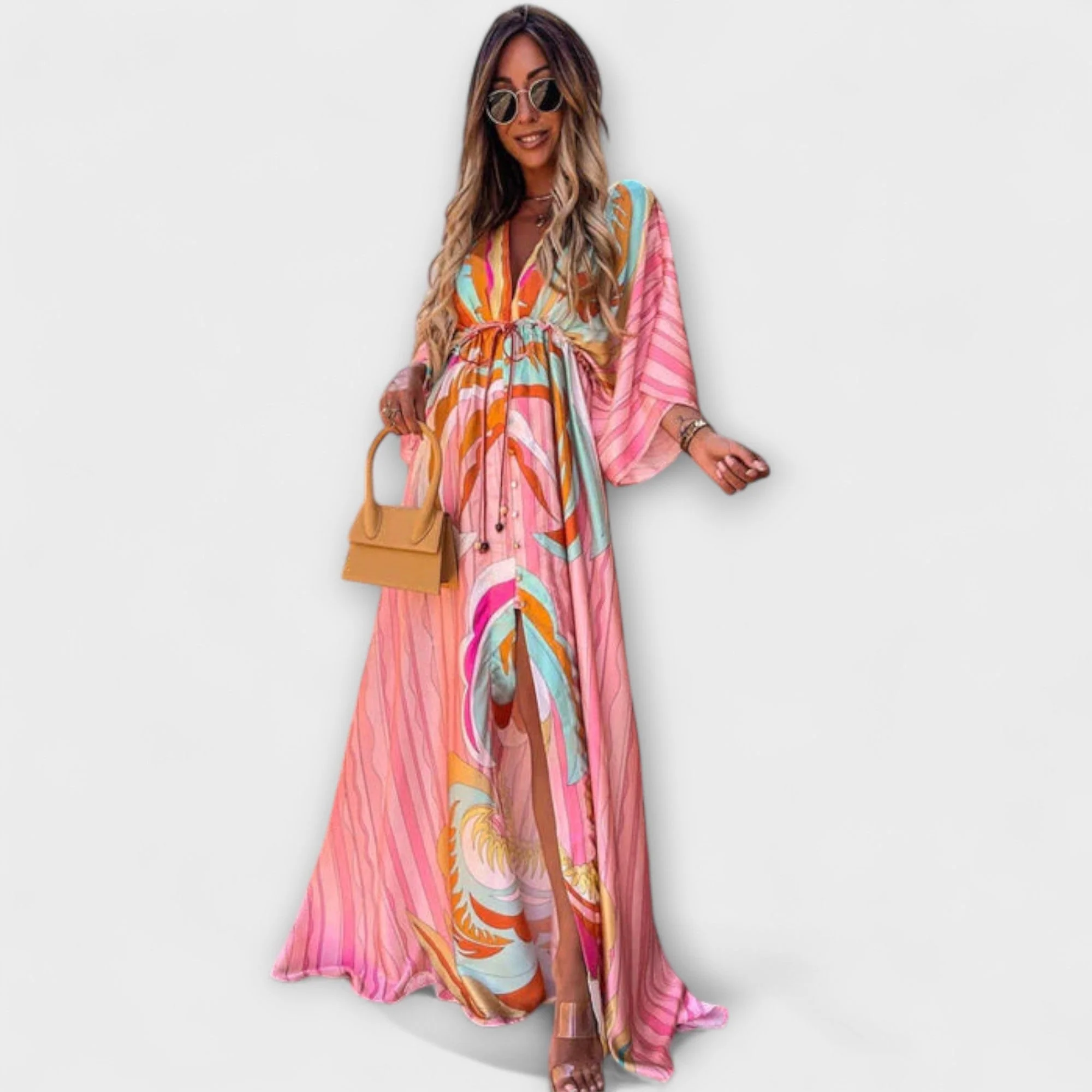 Aurina – Fließendes Maxikleid mit künstlerischem Print - Image 6