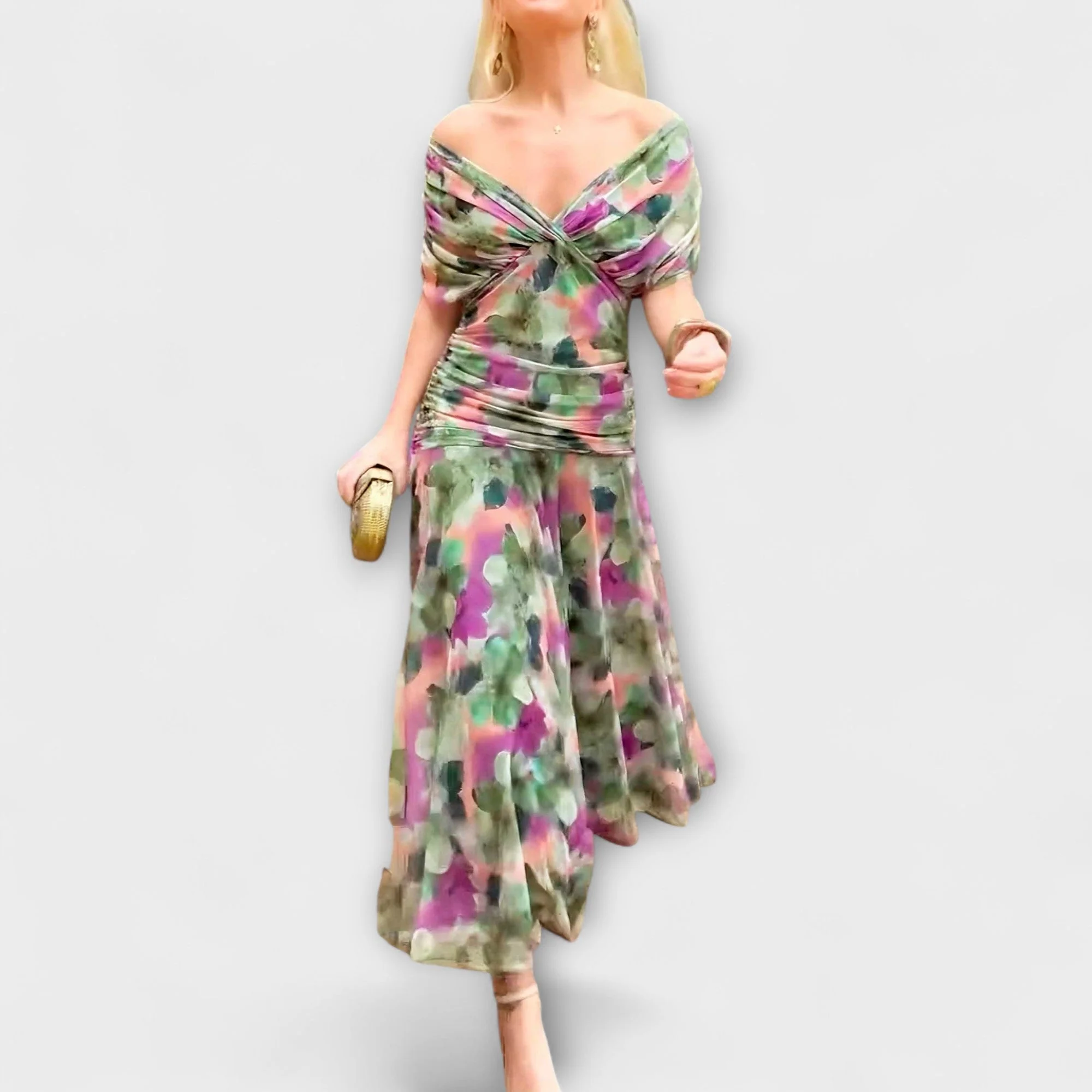 Aurora - Elegantes Maxikleid mit V-Ausschnitt - Image 2