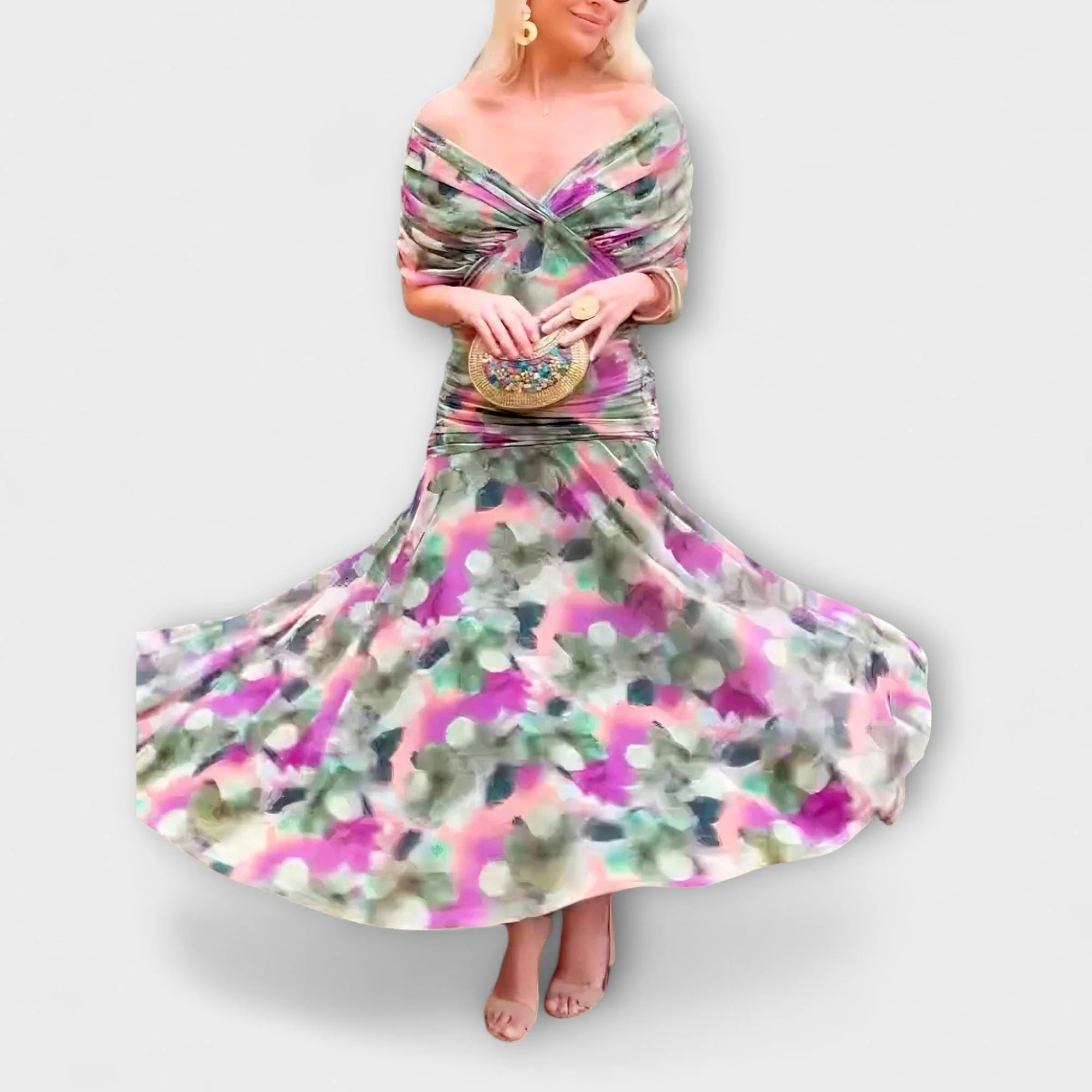 Aurora - Elegantes Maxikleid mit V-Ausschnitt - Image 4