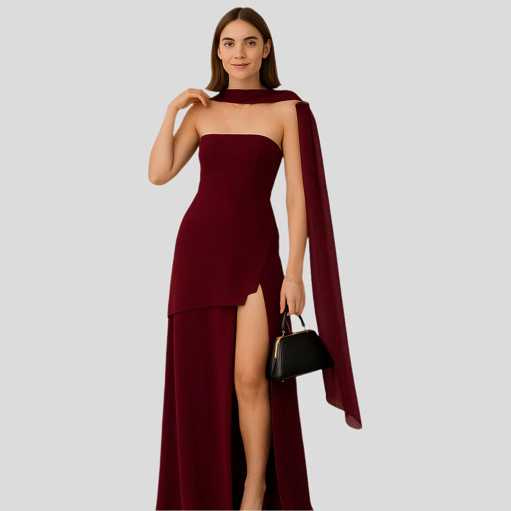 Aurora trägerlose asymmetrische Abendkleidung – Elegantes formelles Kleid - Image 2
