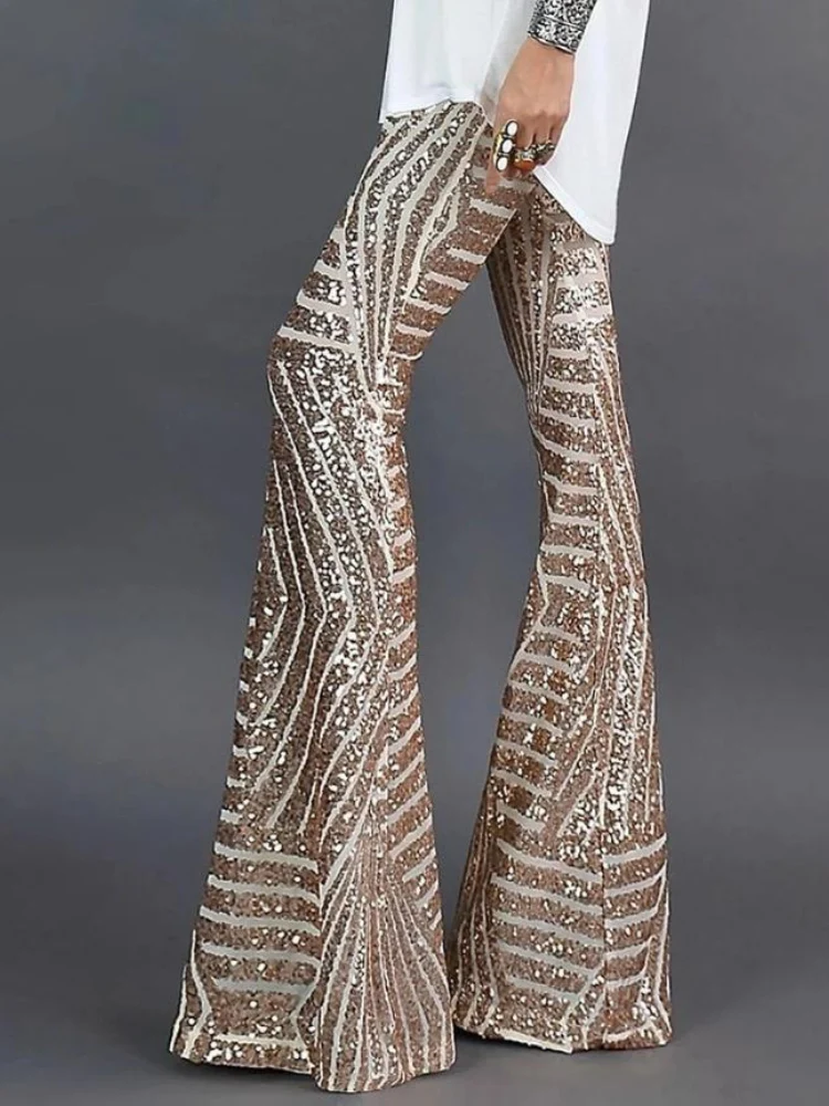 Ausgestellte Glitzerhose für Damen | Lang - Image 2