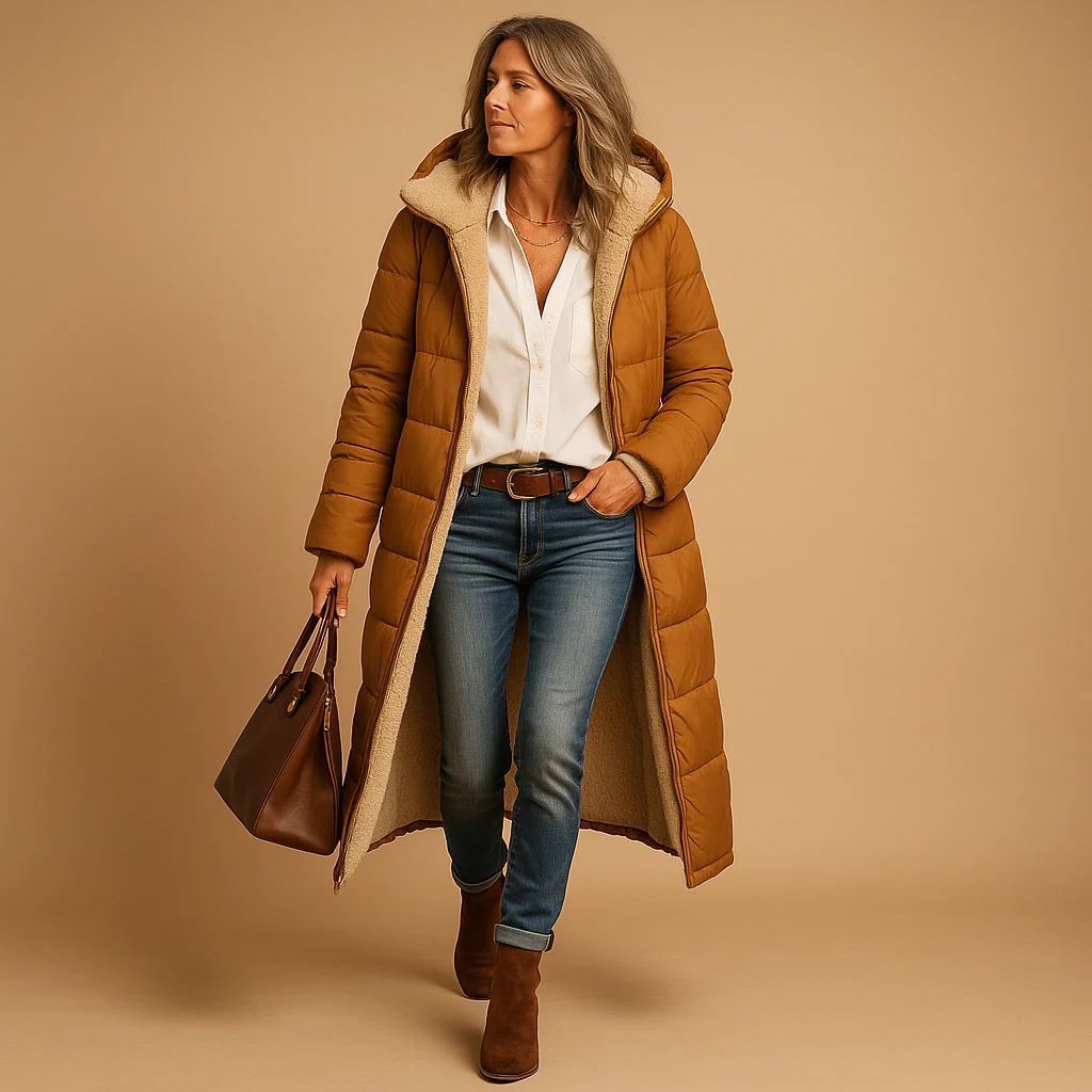 Ava – Langer Damen-Wintermantel mit Teddy-Innenfutter - Image 3