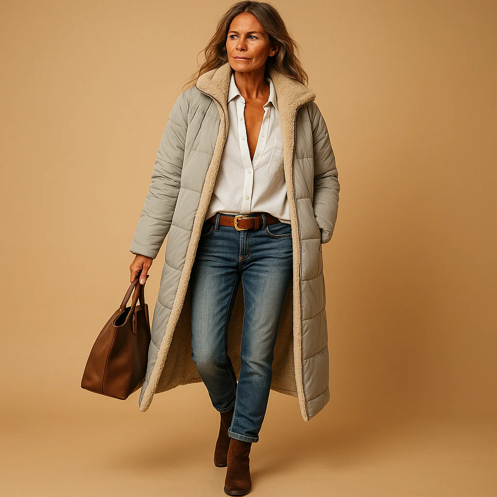 Ava – Langer Damen-Wintermantel mit Teddy-Innenfutter - Image 4