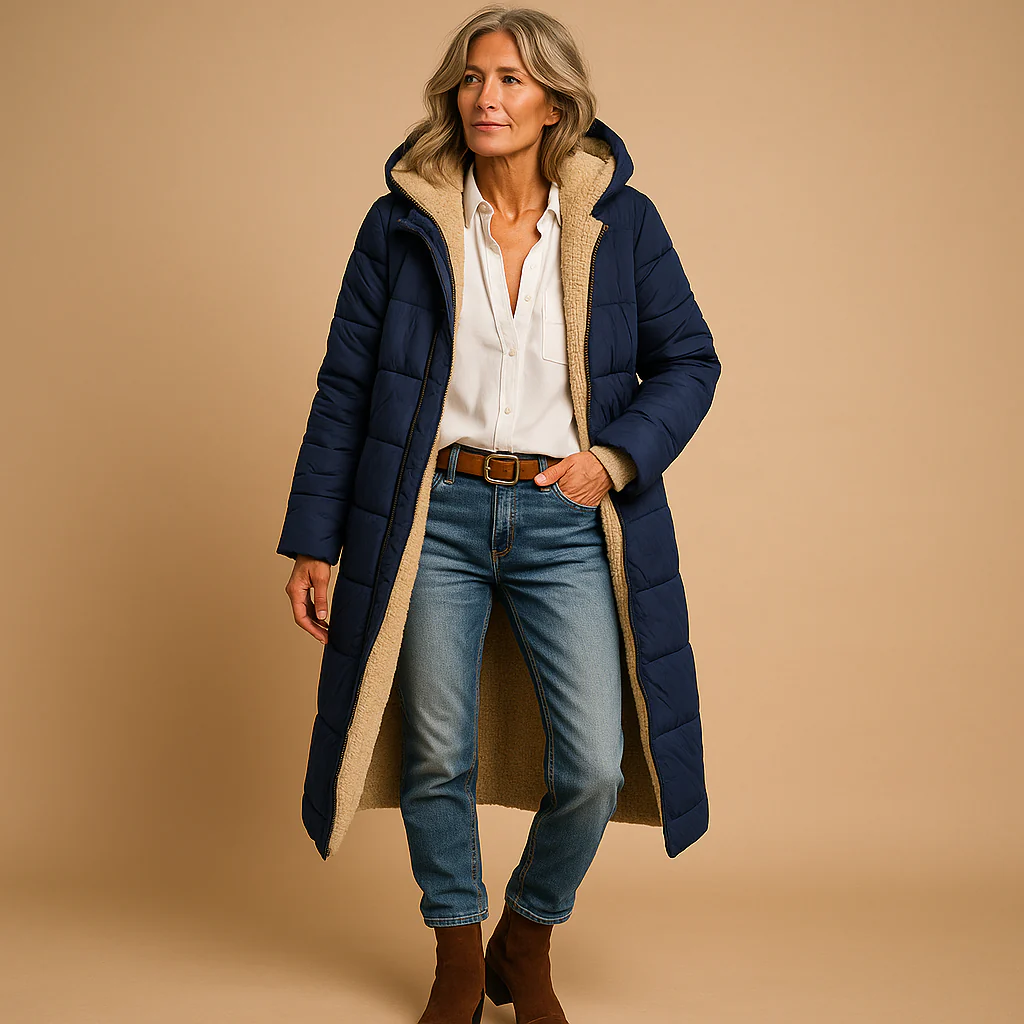 Ava – Langer Damen-Wintermantel mit Teddy-Innenfutter - Image 5