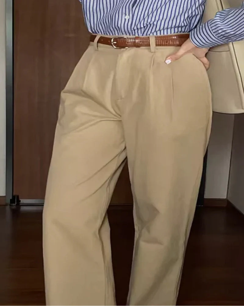 Ava | Plissiert High-Waist Baggy-Hosen mit Gürtel - Image 2