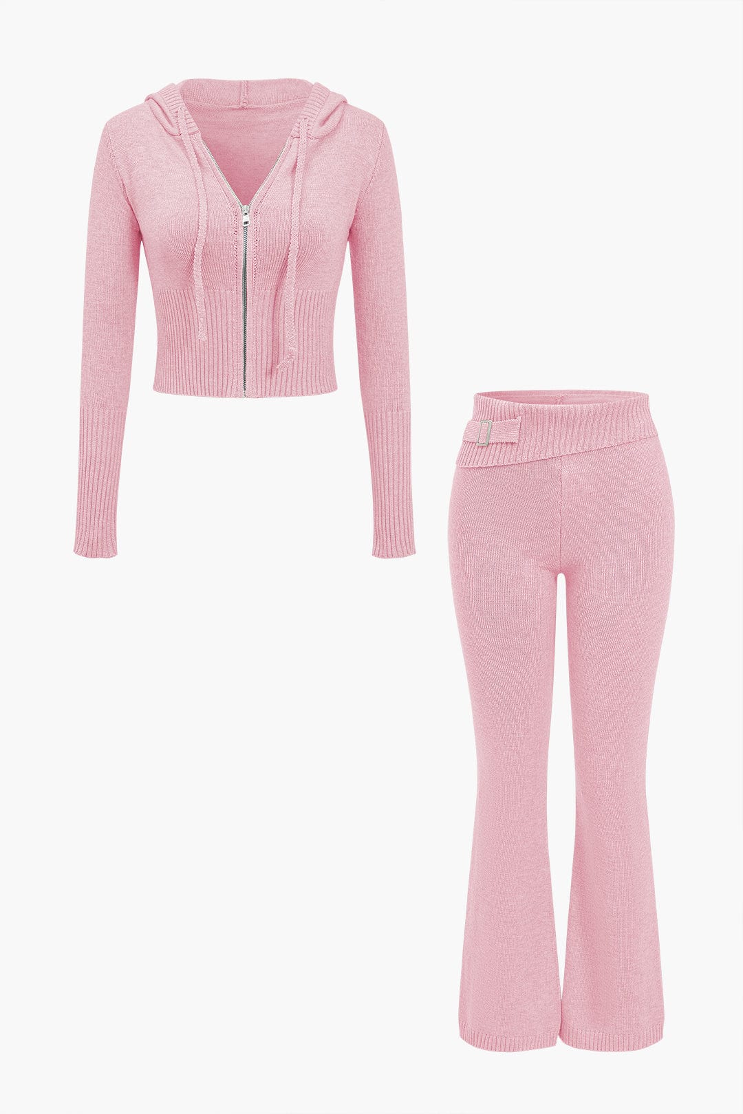 Ava | Strick-Set mit Kapuzenjacke & Schlaghose - Image 20