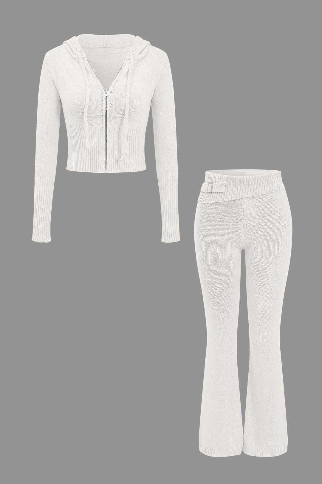 Ava | Strick-Set mit Kapuzenjacke & Schlaghose - Image 21