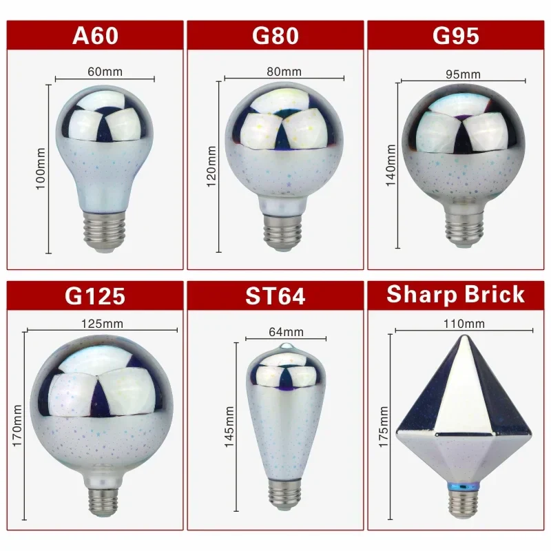Avelena | 3D LED Glühbirne | Vintage Feuerwerks-Effekt Lampe mit E27 Fassung | 6W 85–265V | Deko-, Party- & Weihnachtsbeleuchtung | Auravia - Image 2