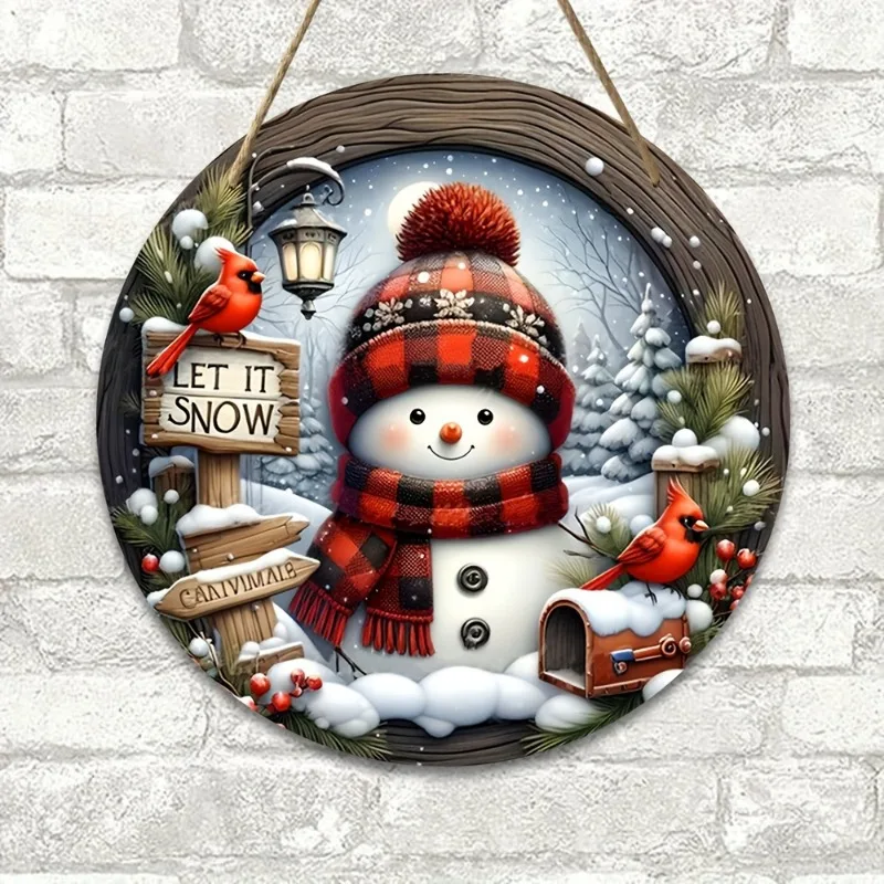Avelena | CrystalSnow | Weihnachtskranz aus Acryl | Schneemann & Winterdesign | Wand- & Türdeko Ø 20 cm - Image 2